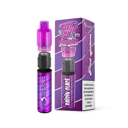 Puff kit fusion 2% cartouche rechargeable 15k - wpuff liquideo raisin glacé